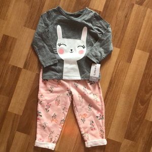 Carters baby girl pants and long sleeve set